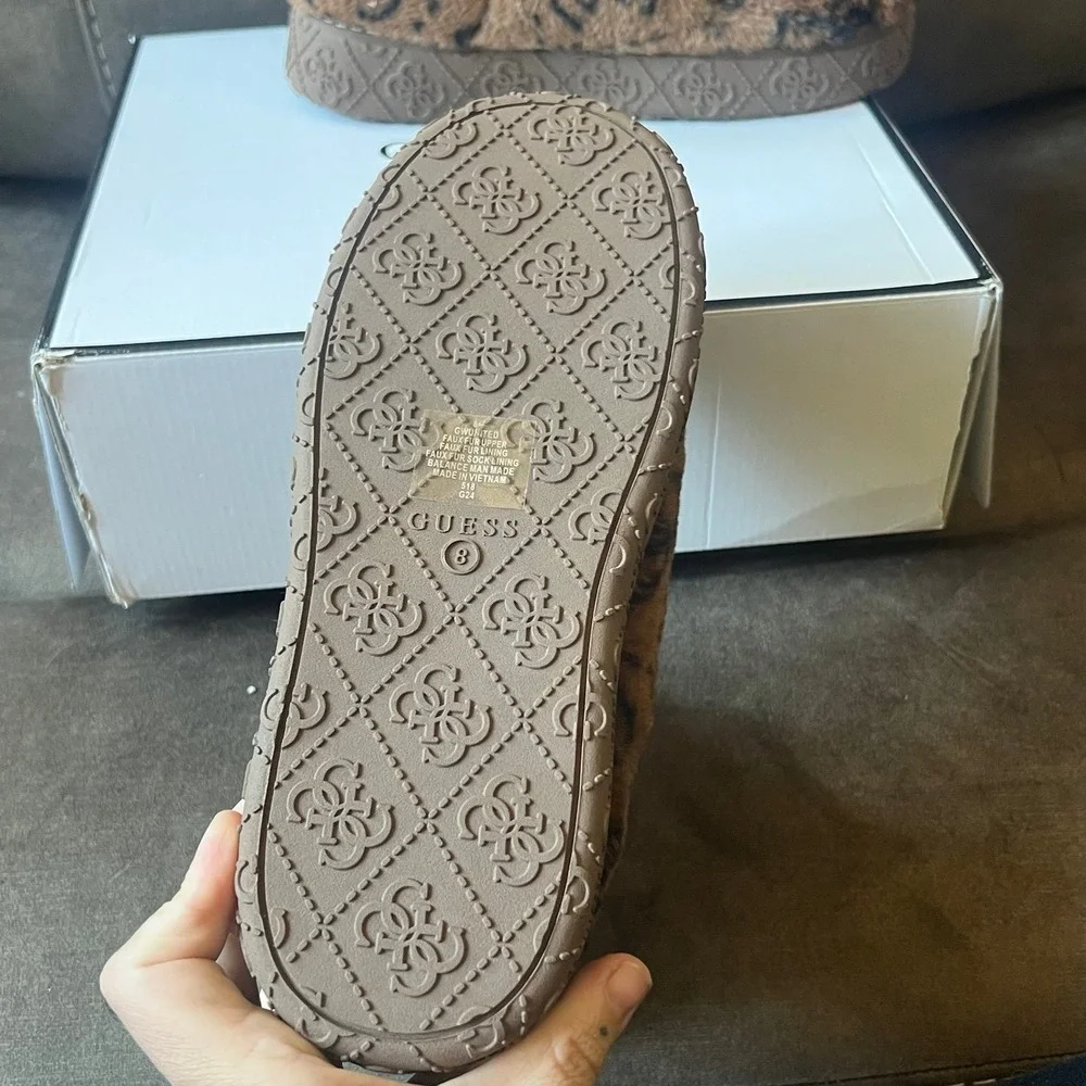GUESS Women's Tan Faux Fur Ankle Booties - Picture 3 of 5
